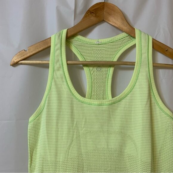 Lululemon Swiftly Tech Tank Green Yellow Size 6 - Picture 2 of 5